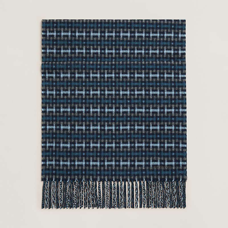 ヒロ エルメス HERMES Hエコセ マフラー カシミヤマフラー 40×170 cm 《Hエコセ》 - グレー | Hermès